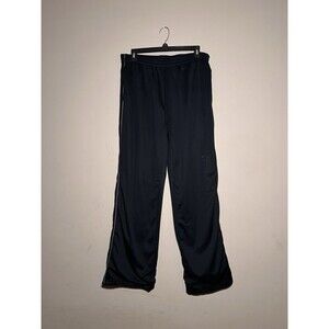 Reebok Athletic Ankle Zip Pants Black With Grey Stripes Men's Large - Defect